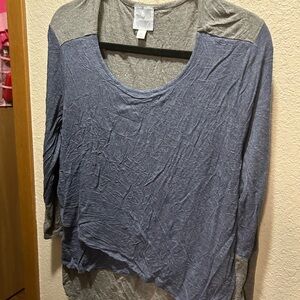 Sunday Blue and Gray Long Sleeve Top